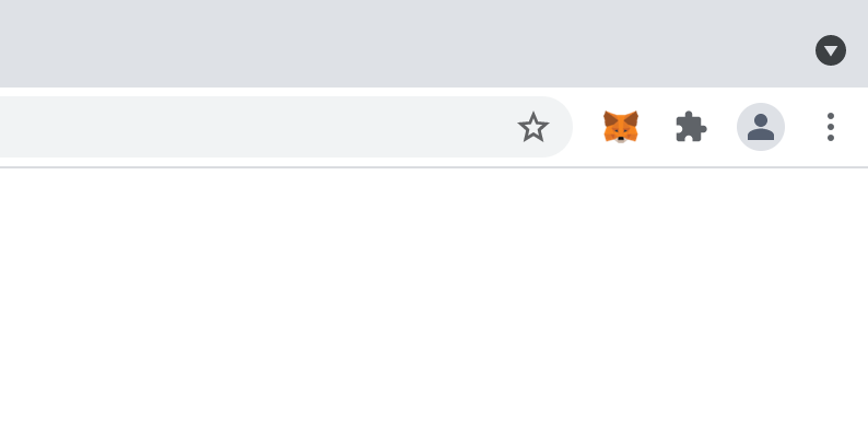 MetaMask icon pinned in browser toolbar